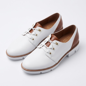 Bresley New Zealand Women’s White Leather Lace-Up Loafers