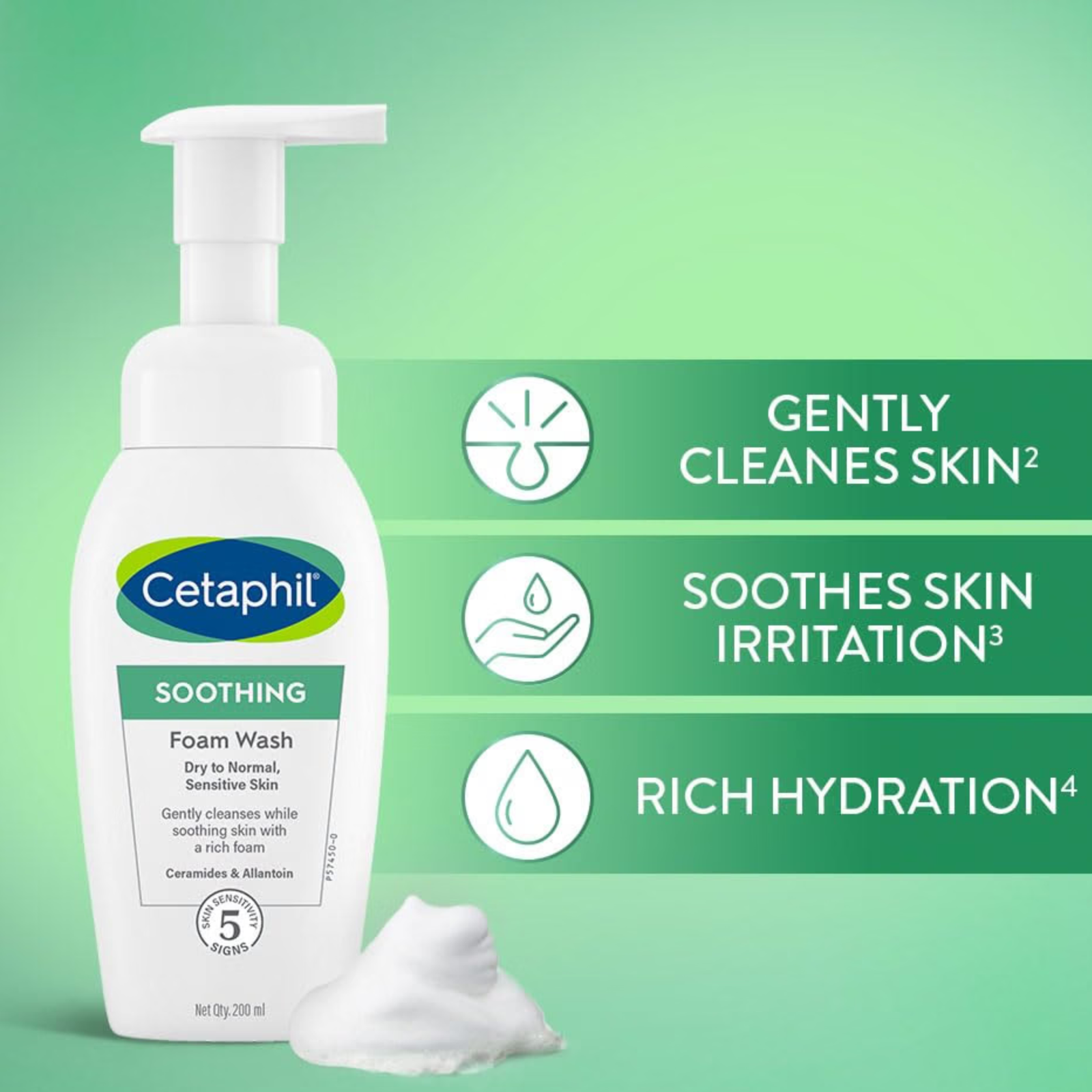 Cetaphil Soothing Foam Face Wash for Sensitive Skin - Image 2