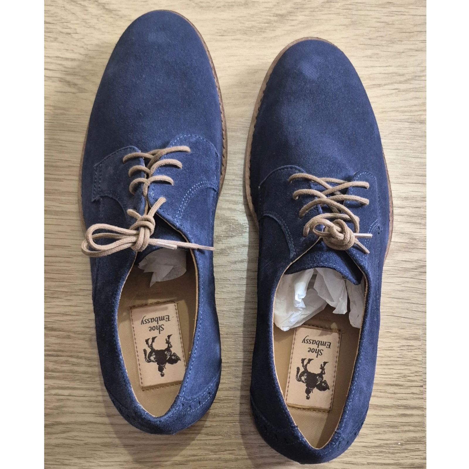Shoe Embassy London Men’s Navy Blue Suede Brogue Shoes - Image 3