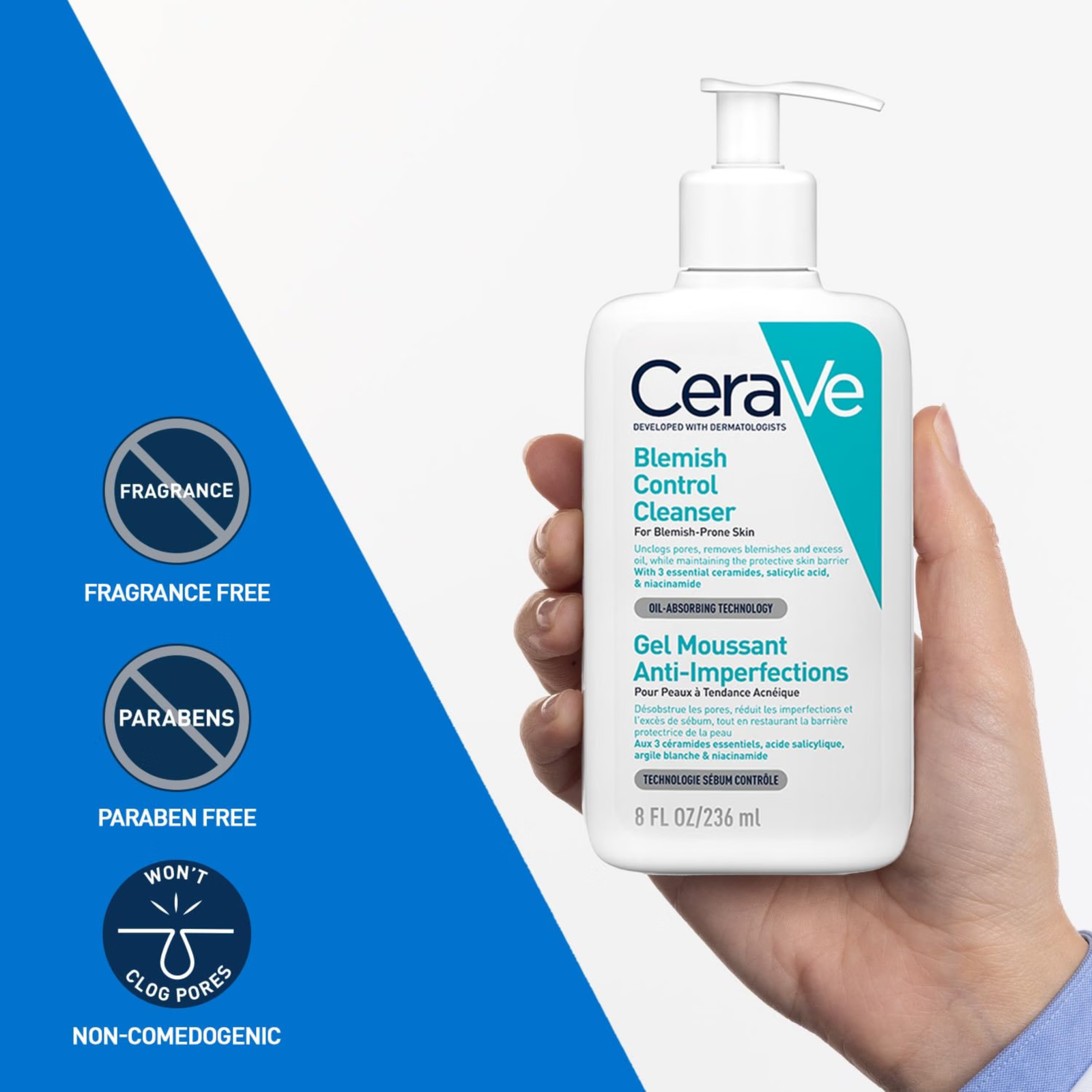 CeraVe Blemish Control Cleanser with 2% Salicylic Acid & Niacinamide - Image 3