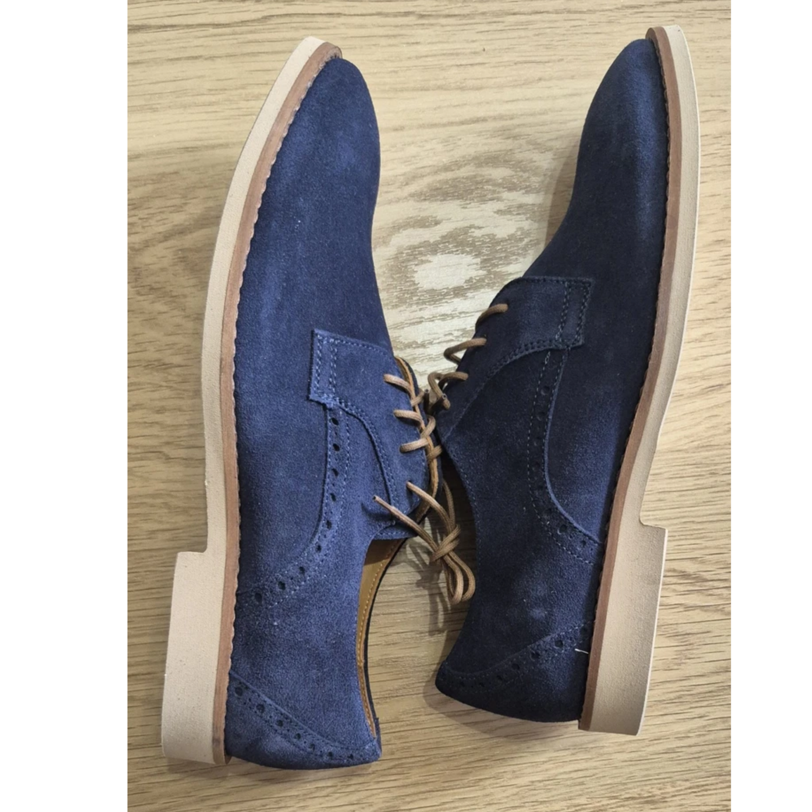 Shoe Embassy London Men’s Navy Blue Suede Brogue Shoes - Image 2