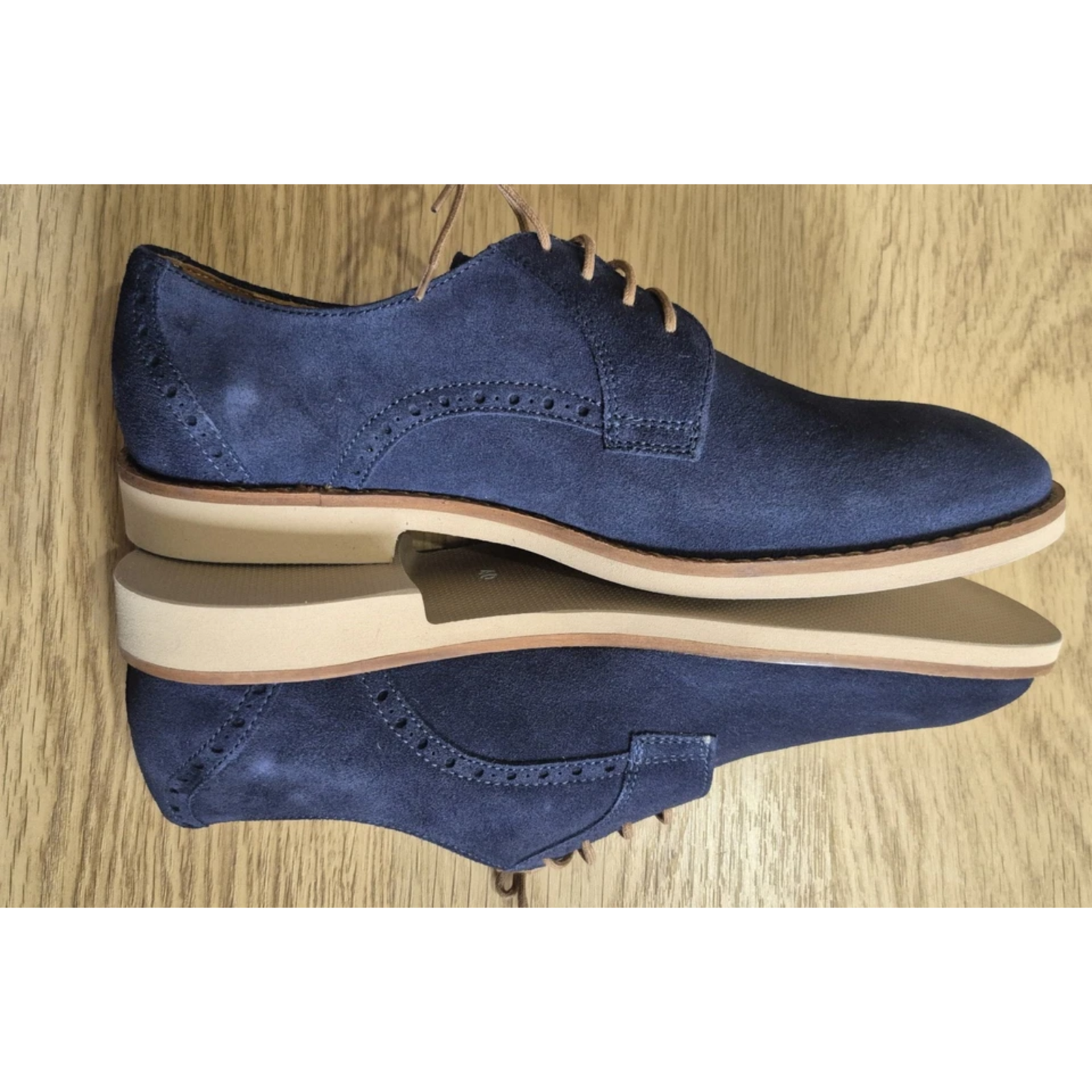 Shoe Embassy London Men’s Navy Blue Suede Brogue Shoes - Image 4