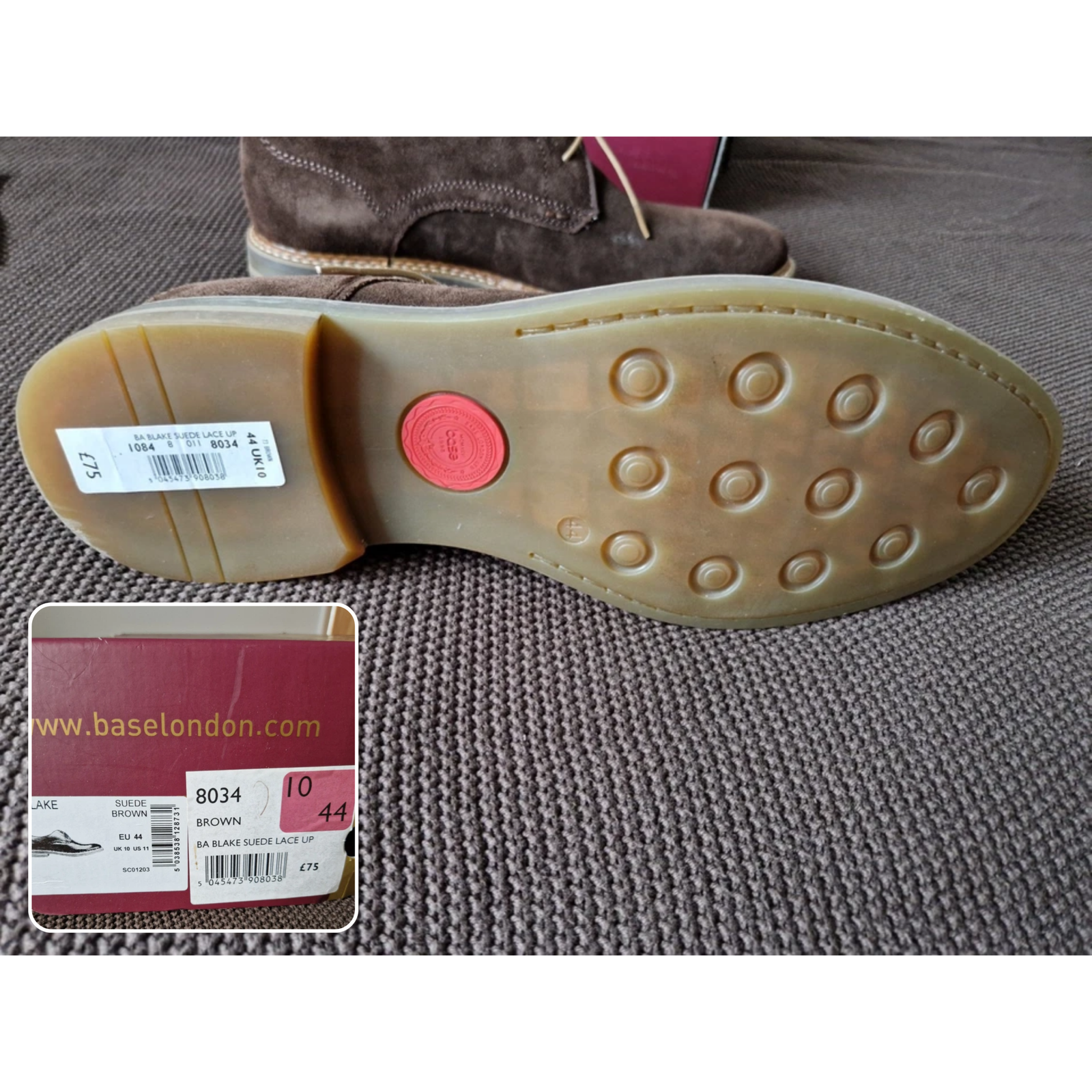 Base London Blake Men’s Brown Brogue Derby Shoes - Image 3