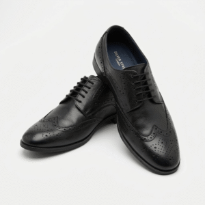 Silver Street London Men’s Black Leather Brogue Shoes