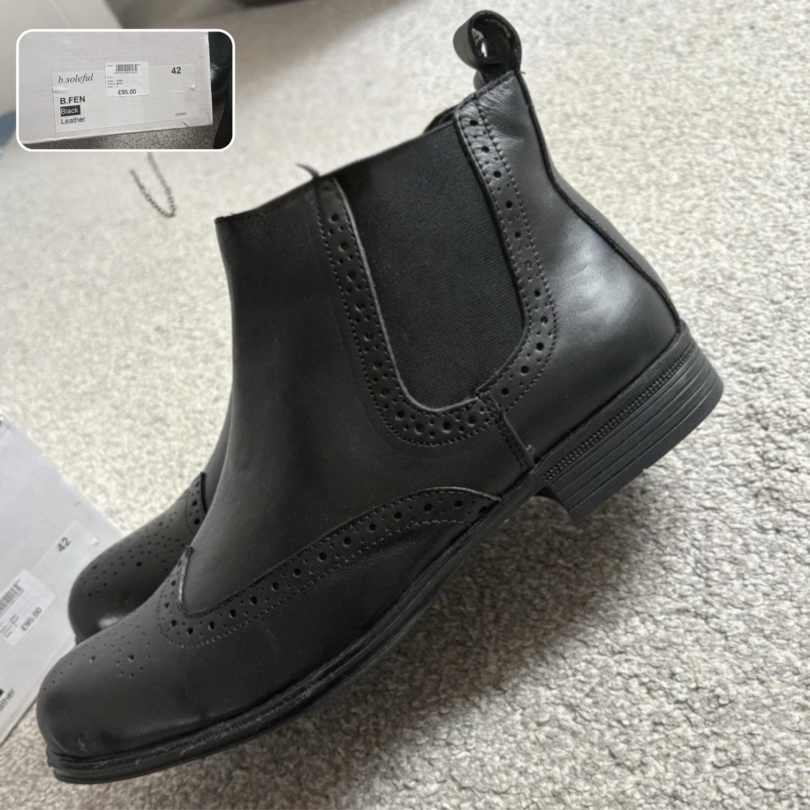 Men’s Black Leather Chelsea Boots - Image 4