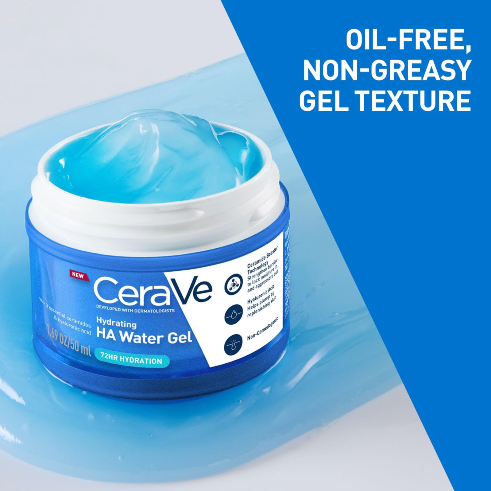 CeraVe HA Water Gel with Hyaluronic Acid, Ceramides & Niacinamide - Image 4